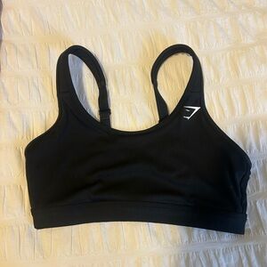 Gymshark Black Sports Bra with White Logo